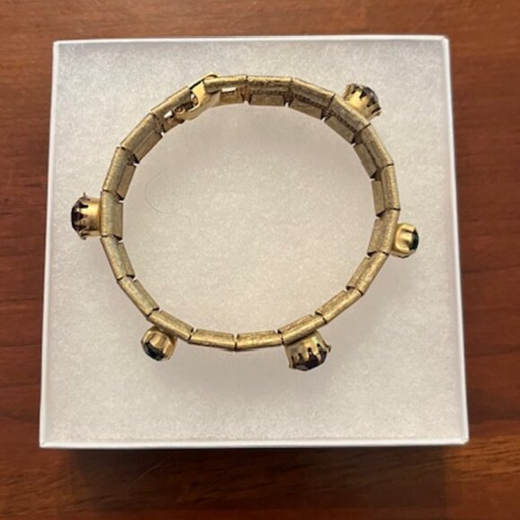 Vintage Act II Gold Tone Jeweled Bracelet - Picture 5 of 9